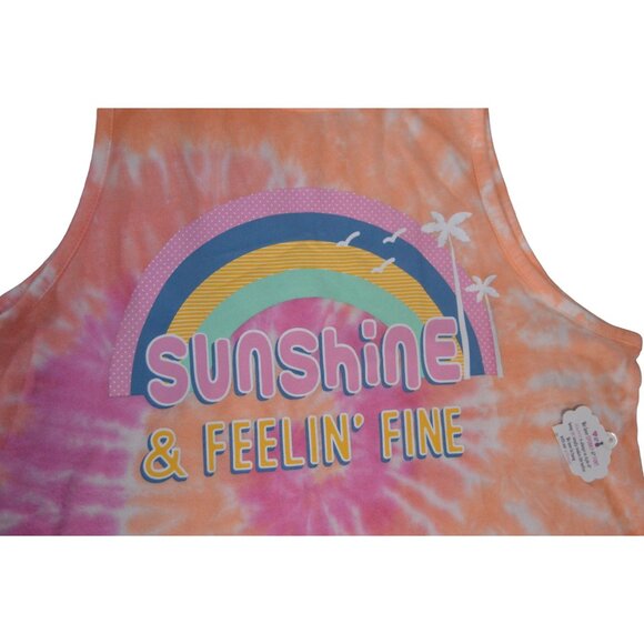 Love & Pineapples Tie-Dye Tank Top - Sunshine & Feelin' Fine Graphic - S - Picture 3 of 6